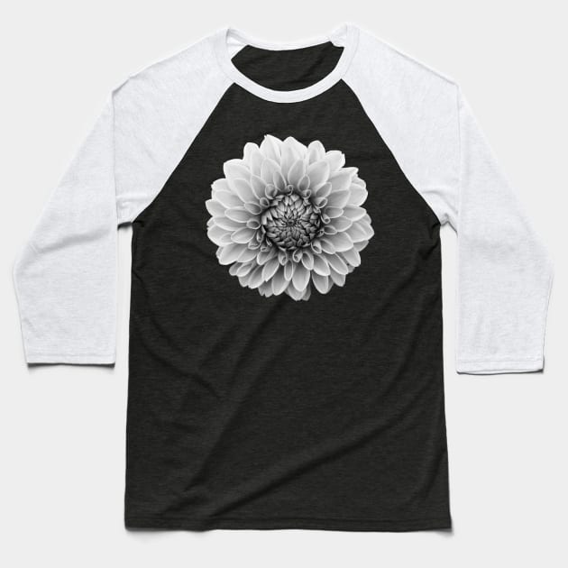 Black, white, gray flower Baseball T-Shirt by letnothingstopyou